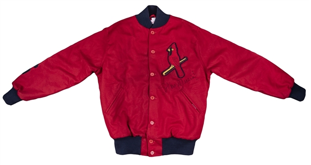 Stan Musial Signed St. Louis Cardinals Wool Mitchell and Ness Throwback Jacket with Large Signature (JSA)